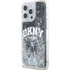 DKNY Liquid Glitter Arch Logo Zadný Kryt pre iPhone 14 Pro Max Black