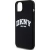 DKNY Liquid Silicone Arch Logo MagSafe Zadný Kryt pre iPhone 15 Plus Black