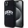 DKNY Liquid Silicone Arch Logo MagSafe Zadný Kryt pre iPhone 15 Plus Black