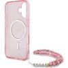 Guess IML Glitter Strap MagSafe Zadní Kryt pro iPhone 16 Plus Pink
