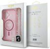 Guess IML Glitter Strap MagSafe Zadní Kryt pro iPhone 16 Plus Pink