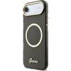 Guess IML Glitter Script Strap MagSafe Zadní Kryt pro iPhone Air Black