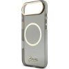 Guess IML Glitter Script Strap MagSafe Zadní Kryt pro iPhone Air Black