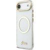 Guess IML Glitter Script Strap MagSafe Zadný Kryt pre iPhone Air Transparent