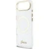 Guess IML Glitter Script Strap MagSafe Zadní Kryt pro iPhone Air Transparent