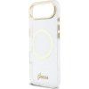 Guess IML Glitter Script Strap MagSafe Zadný Kryt pre iPhone Air Transparent