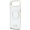 Guess IML Glitter Script Strap MagSafe Zadní Kryt pro iPhone Air Transparent