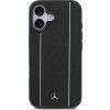 Mercedes Leather Star Pattern and Stripes MagSafe Zadný Kryt pre iPhone 17 Black/White