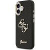 Guess PU Fixed Glitter 4G Metal Frame Zadní Kryt pro iPhone 17 Black