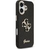 Guess PU Fixed Glitter 4G Metal Frame Zadný Kryt pre iPhone 17 Black