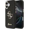 Guess PU Fixed Glitter 4G Metal Frame Zadný Kryt pre iPhone 17 Black