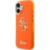 Guess IML 4G Script Metal Logo Zadný Kryt pre iPhone 17 Orange