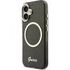 Guess IML Glitter Script Strap MagSafe Zadní Kryt pro iPhone 17 Black