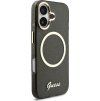 Guess IML Glitter Script Strap MagSafe Zadný Kryt pre iPhone 17 Black