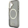 Guess IML Glitter Script Strap MagSafe Zadný Kryt pre iPhone 17 Black