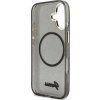 Guess IML Glitter Script Strap MagSafe Zadný Kryt pre iPhone 17 Black
