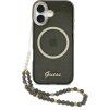 Guess IML Glitter Script Strap MagSafe Zadný Kryt pre iPhone 17 Black