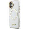 Guess IML Glitter Script Strap MagSafe Zadný Kryt pre iPhone 17 Transparent