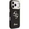 Guess PU Fixed Glitter 4G Metal Frame Zadní Kryt pro iPhone 17 Pro Black