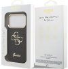 Guess PU Fixed Glitter 4G Metal Frame Zadní Kryt pro iPhone 17 Pro Black