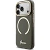 Guess IML Glitter Script Strap MagSafe Zadní Kryt pro iPhone 17 Pro Black