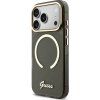 Guess IML Glitter Script Strap MagSafe Zadný Kryt pre iPhone 17 Pro Black