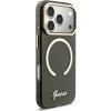 Guess IML Glitter Script Strap MagSafe Zadní Kryt pro iPhone 17 Pro Black