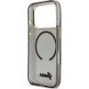 Guess IML Glitter Script Strap MagSafe Zadný Kryt pre iPhone 17 Pro Black