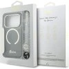 Guess IML Glitter Script Strap MagSafe Zadní Kryt pro iPhone 17 Pro Black