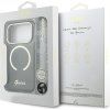 Guess IML Glitter Script Strap MagSafe Zadný Kryt pre iPhone 17 Pro Black