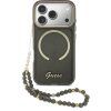 Guess IML Glitter Script Strap MagSafe Zadný Kryt pre iPhone 17 Pro Black