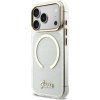 Guess IML Glitter Script Strap MagSafe Zadný Kryt pre iPhone 17 Pro Transparent