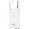 Guess IML Glitter Script Strap MagSafe Zadný Kryt pre iPhone 17 Pro Transparent