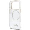 Guess IML Glitter Script Strap MagSafe Zadný Kryt pre iPhone 17 Pro Transparent