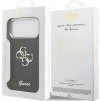 Guess PU Fixed Glitter 4G Metal Frame Zadní Kryt pro iPhone 17 Pro Max Black