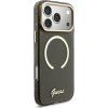 Guess IML Glitter Script Strap MagSafe Zadný Kryt pre iPhone 17 Pro Max Black