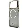 Guess IML Glitter Script Strap MagSafe Zadný Kryt pre iPhone 17 Pro Max Black