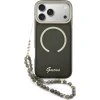 Guess IML Glitter Script Strap MagSafe Zadní Kryt pro iPhone 17 Pro Max Black