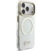 Guess IML Glitter Script Strap MagSafe Zadní Kryt pro iPhone 17 Pro Max Transparent