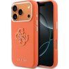 Guess PU Resin Logo Zadný Kryt pre iPhone 17 Pro Orange
