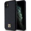 DKNY PU Leather Repeat Pattern Stack Logo Magsafe Zadný Kryt pre iPhone 11 Black