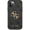 Guess PU 4G Metal Logo Zadný Kryt pre iPhone 12 Pro Max Grey
