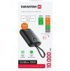 SWISSTEN POWER BANK VOLTBOX 35W 10000 mAh S INTEGROVANÝMI KABELY USB-C A LIGHTNING ČERNÁ