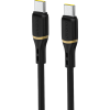 Kabel Dudao L25C USB-C 1m 60W s měkkým silikonovým opletením - černý