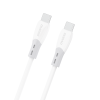 Dudao L25SC 60W USB-C - USB-C kábel s mäkkým silikónovým opletením 2m - biely