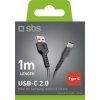 SBS TECABLETYC1KPOS Kábel USB-A - USB-C 1 m - Čierny