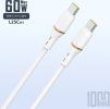 Dudao L25C USB-C - USB-C Silikónový Kábel 60W 1m - Biely