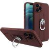 Silikonové pouzdro Ring Case s úchopem pro prsty a stojánkem pro Xiaomi Redmi Note 10 5G / Poco M3 Pro hnědé