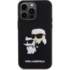 Karl Lagerfeld 3D Rubber Karl and Choupette Zadní Kryt pro iPhone 15 Pro Max Black