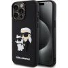 Karl Lagerfeld 3D Rubber Karl and Choupette Zadní Kryt pro iPhone 15 Pro Max Black